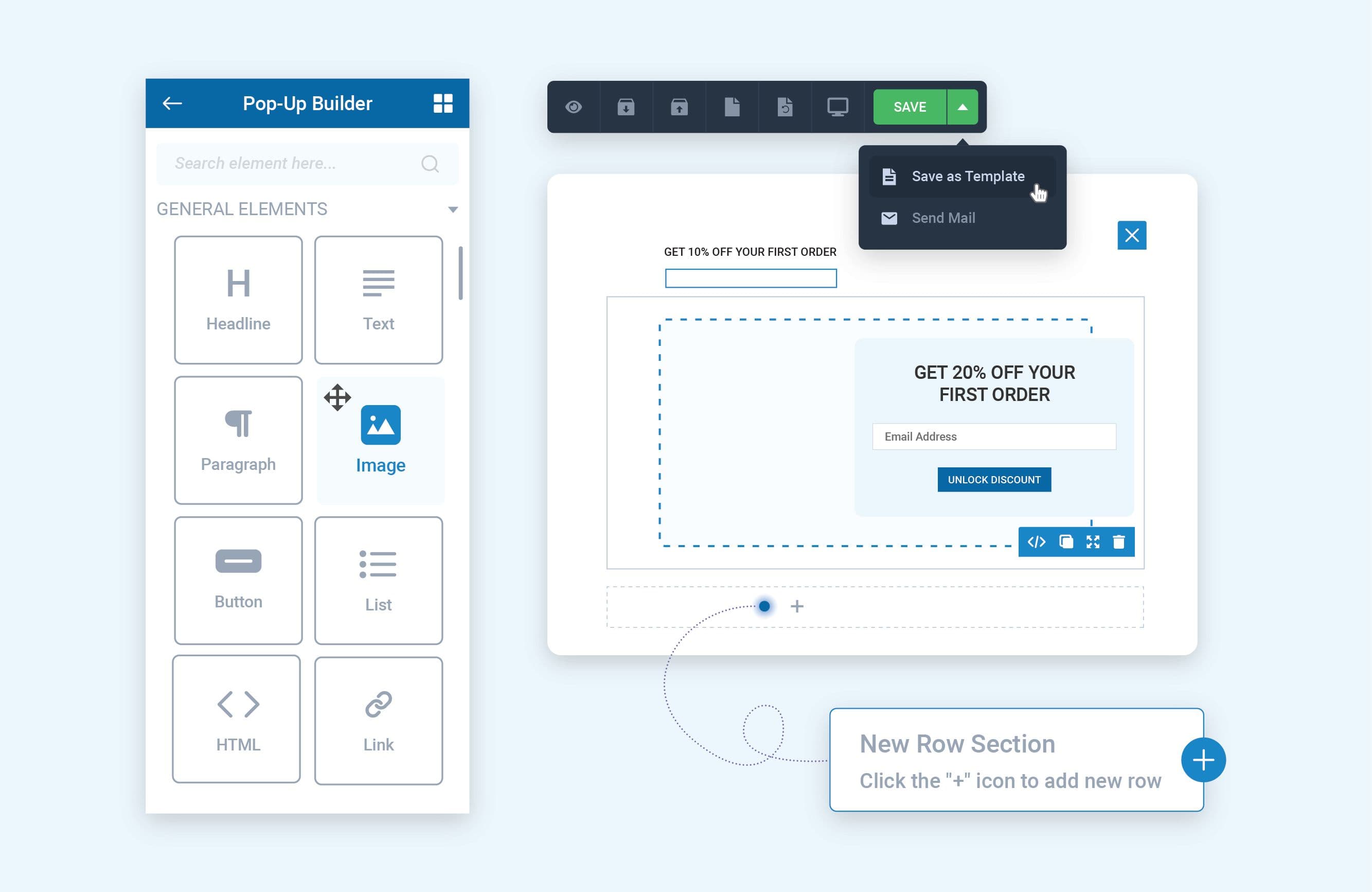Drag-&-Drop pop-up builder