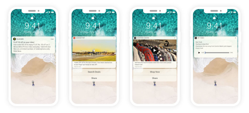 Rich push notifications