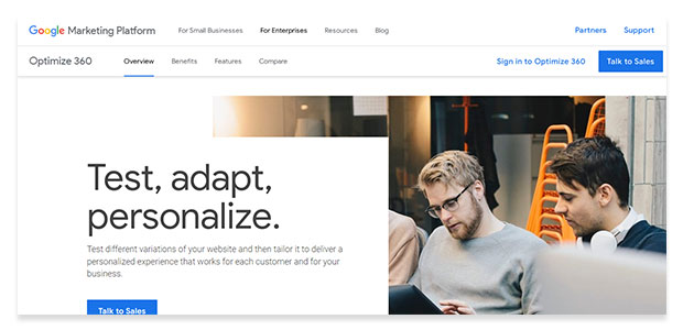 Google Optimize and Google Analytics 360