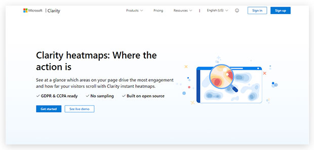 Microsoft Clarity Heatmap