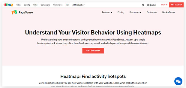 Zoho Pagesense Heatmap