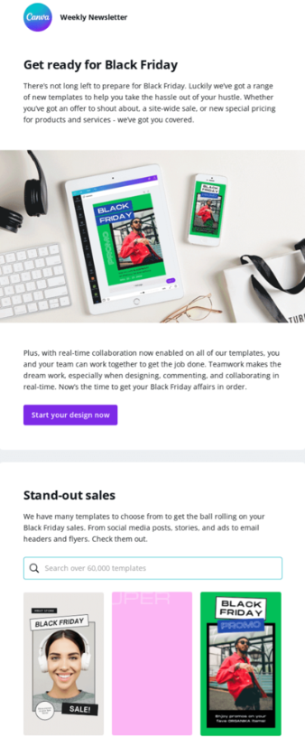 Black Friday Newsletter – Canva