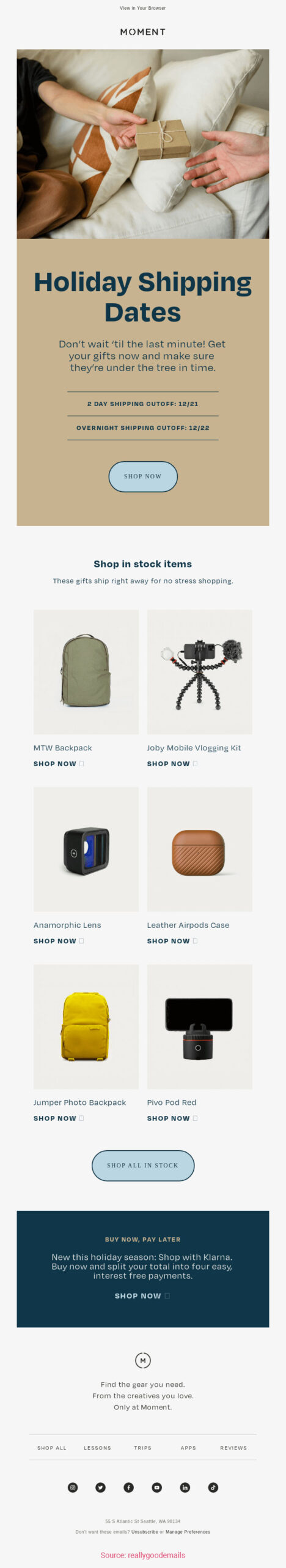 Christmas shipping deadline reminder