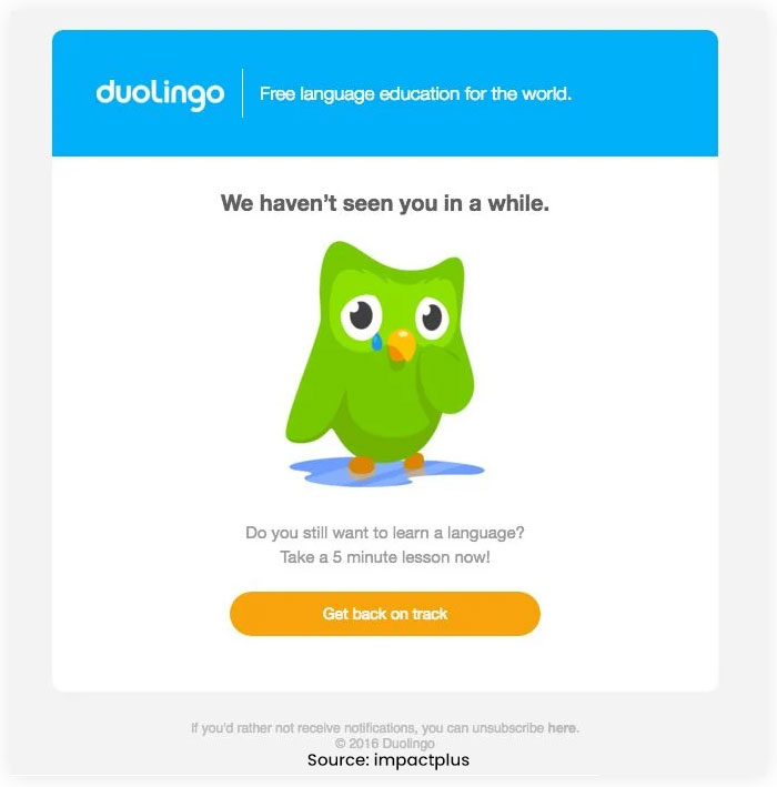 Duolingo: "We Miss You!"