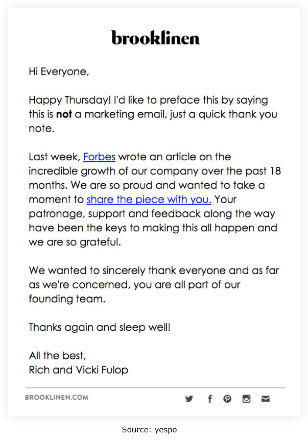 Not A Marketing Email