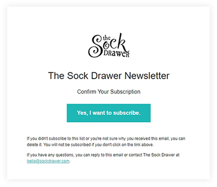 Double opt-in confirmation email example