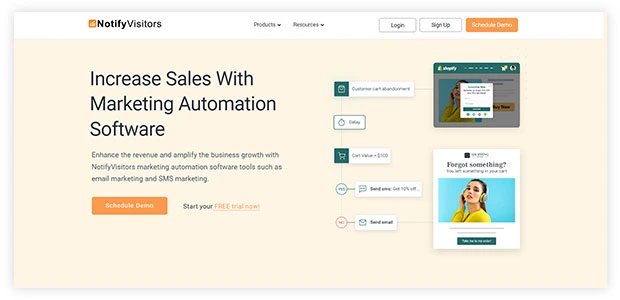 NotifyVisitors- free email marketing software