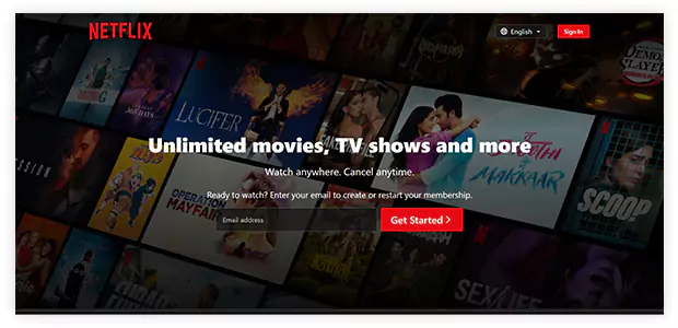 Services: Netflix, Spotify, Mailchimp