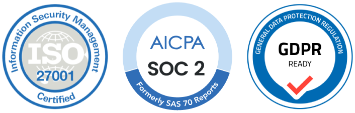 Data Governance Badges - ISO 27001, SOC 2, GDPR