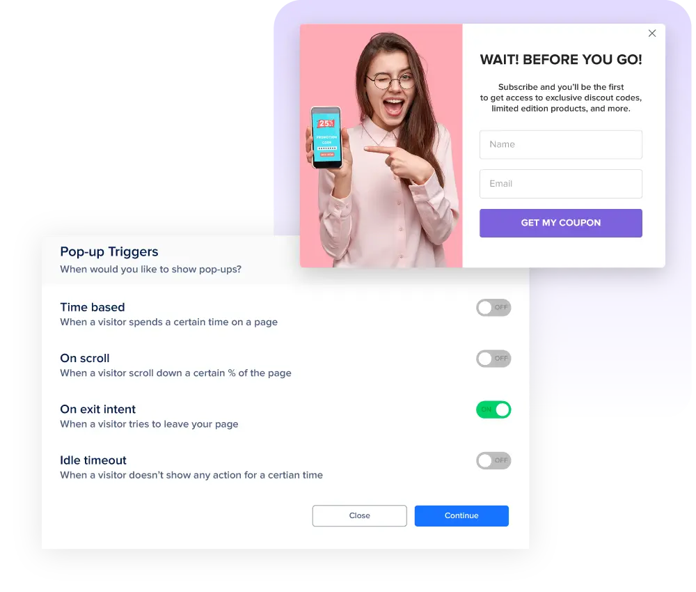 Capture abandoning visitors