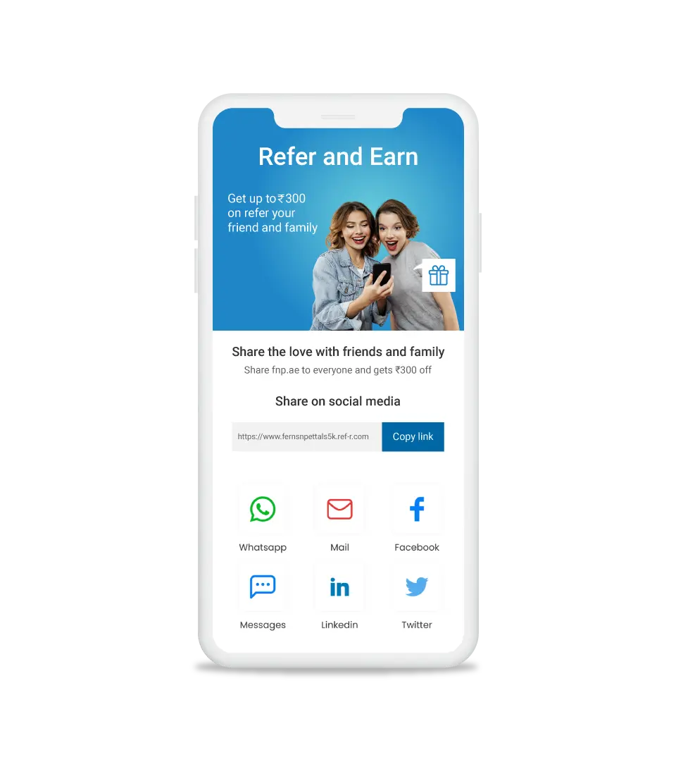 Customer invites his friends through the referral program.
