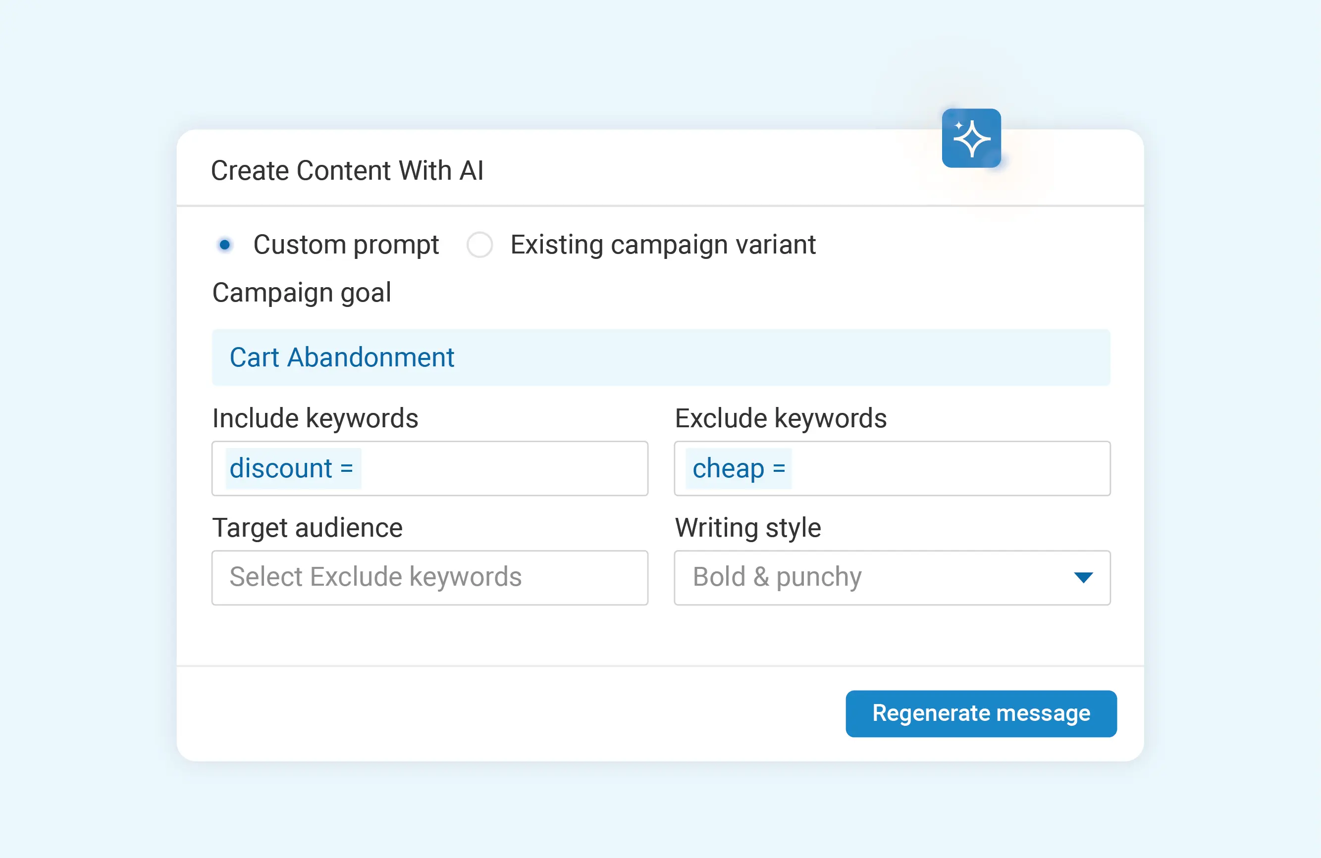 AI-powered subject line and template generation