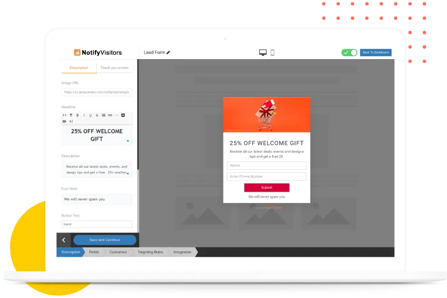 A Do-It-Yourself editor to create your designed lead forms