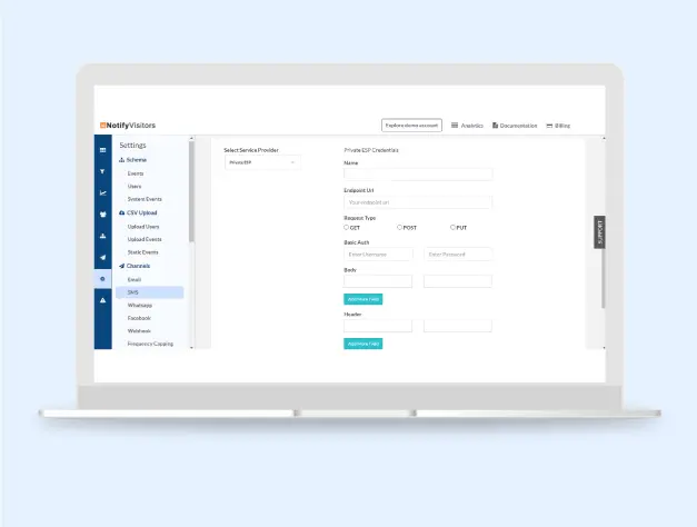 Private ESP Integration In SMS Campaigns.