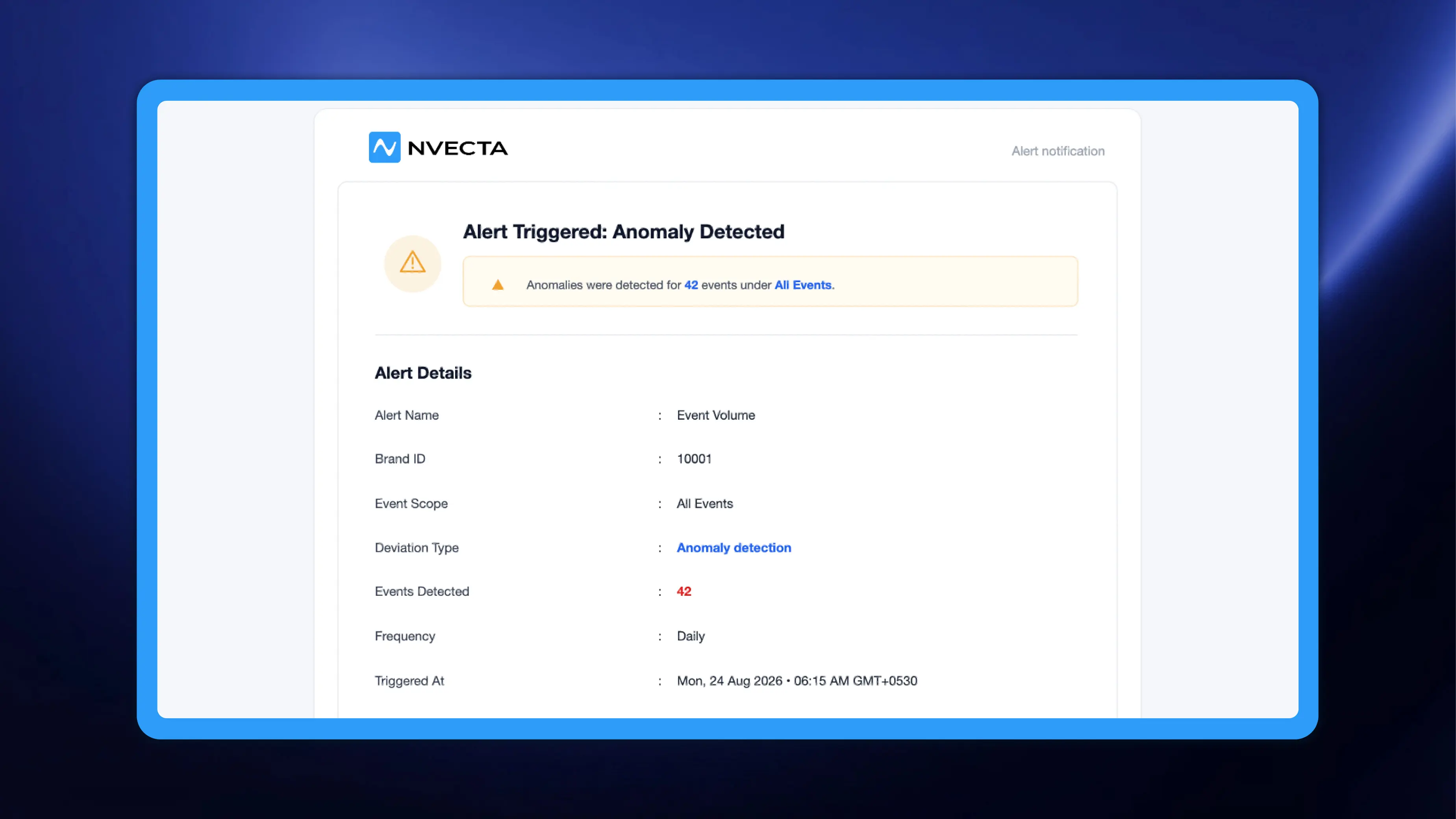 All events volume alert: catch a broken event stream before your reports do