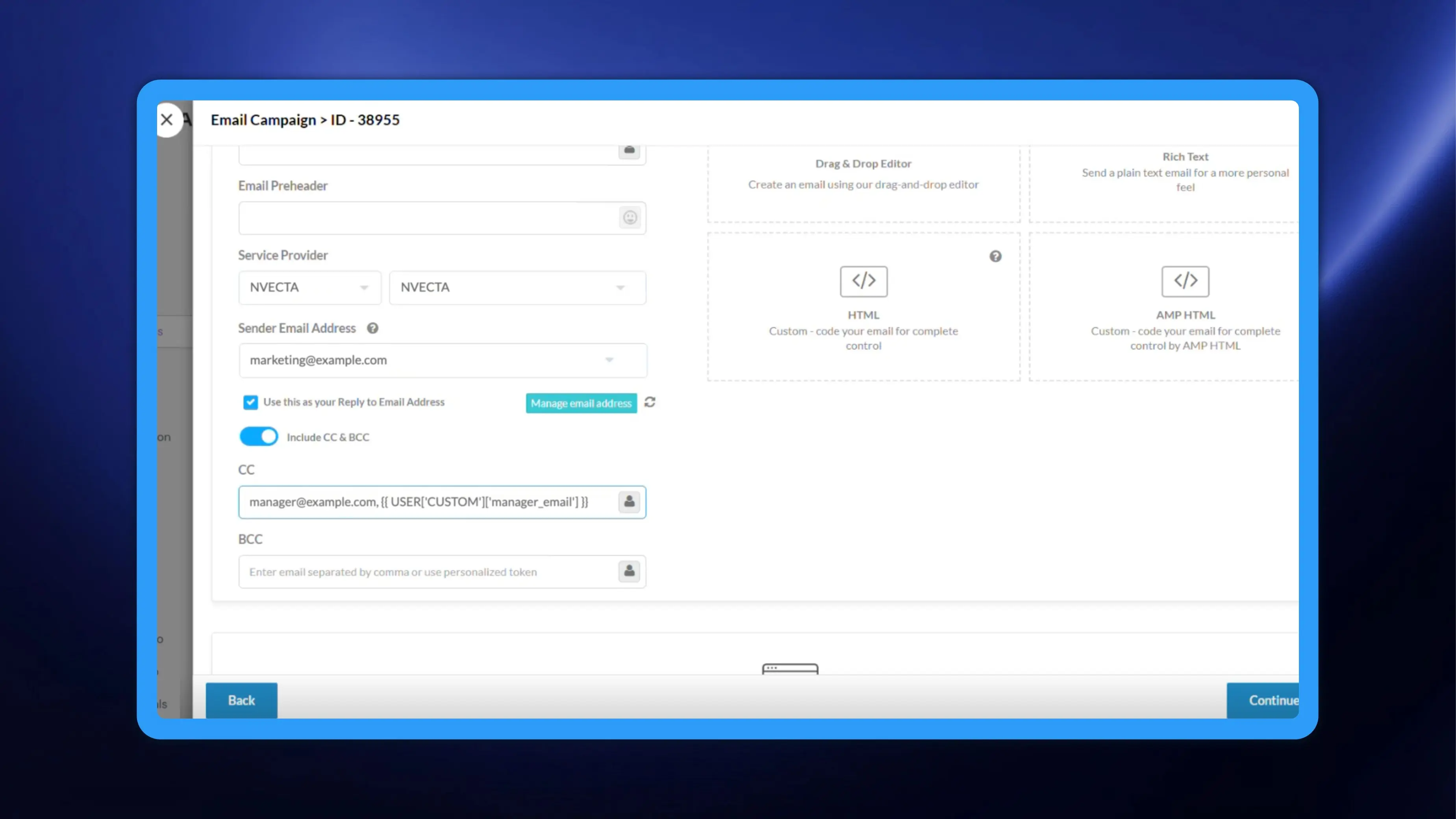 Email CC and BCC with a dynamic sender name: copy everyone who needs the same email